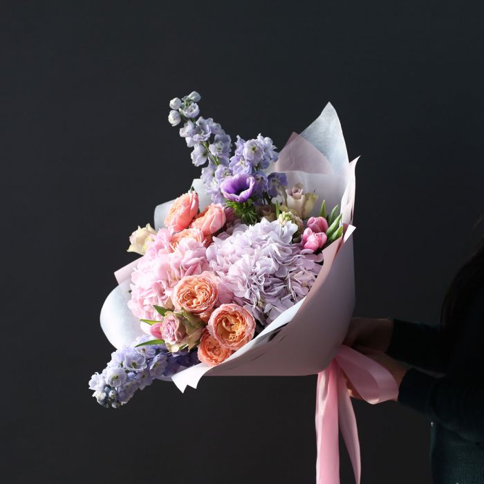 Персиково-сиреневый букет. ― Мята